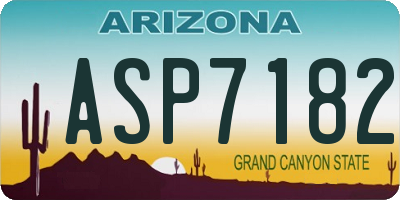 AZ license plate ASP7182