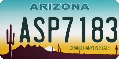 AZ license plate ASP7183