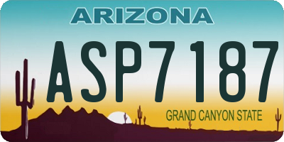 AZ license plate ASP7187
