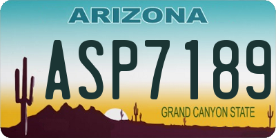 AZ license plate ASP7189
