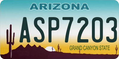 AZ license plate ASP7203