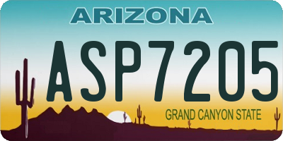 AZ license plate ASP7205