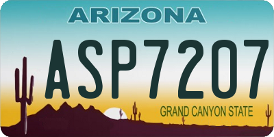 AZ license plate ASP7207