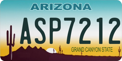 AZ license plate ASP7212