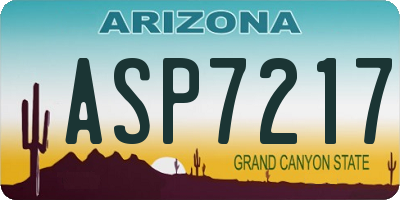 AZ license plate ASP7217