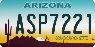 AZ license plate ASP7221