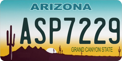 AZ license plate ASP7229