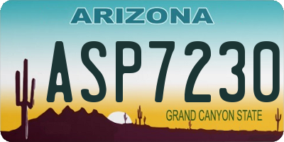 AZ license plate ASP7230