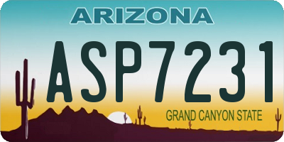AZ license plate ASP7231