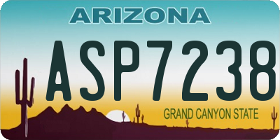 AZ license plate ASP7238