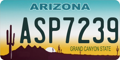 AZ license plate ASP7239
