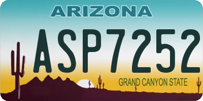 AZ license plate ASP7252