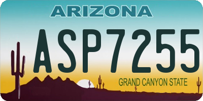 AZ license plate ASP7255