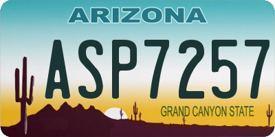 AZ license plate ASP7257