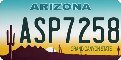 AZ license plate ASP7258