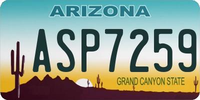 AZ license plate ASP7259