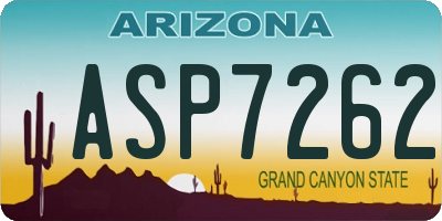 AZ license plate ASP7262