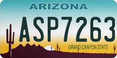 AZ license plate ASP7263