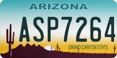 AZ license plate ASP7264