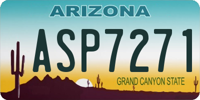 AZ license plate ASP7271