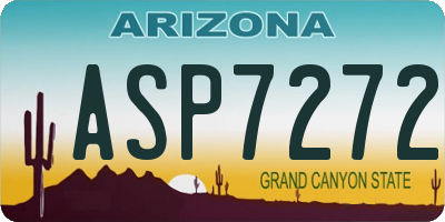 AZ license plate ASP7272