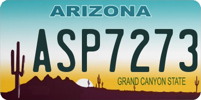 AZ license plate ASP7273