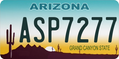 AZ license plate ASP7277