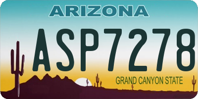 AZ license plate ASP7278