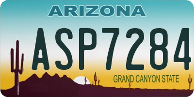 AZ license plate ASP7284