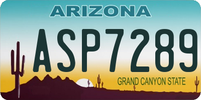 AZ license plate ASP7289