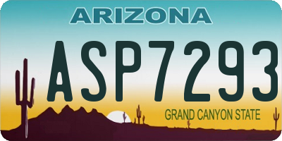 AZ license plate ASP7293