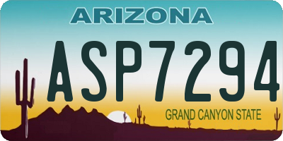 AZ license plate ASP7294