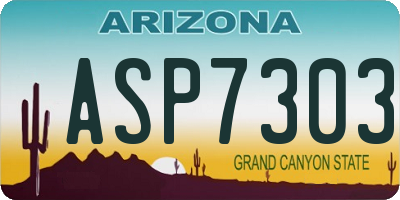 AZ license plate ASP7303