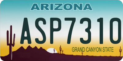 AZ license plate ASP7310