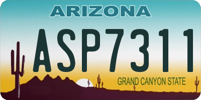 AZ license plate ASP7311