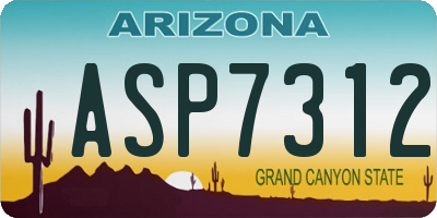 AZ license plate ASP7312
