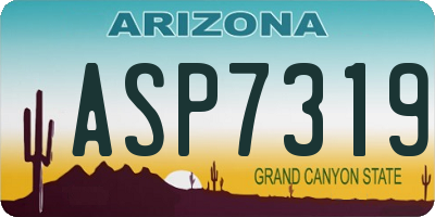 AZ license plate ASP7319