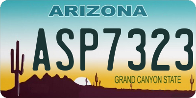 AZ license plate ASP7323