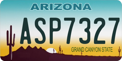 AZ license plate ASP7327