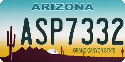 AZ license plate ASP7332