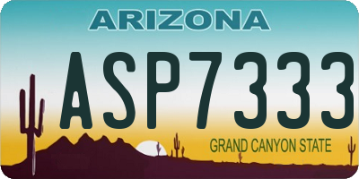 AZ license plate ASP7333