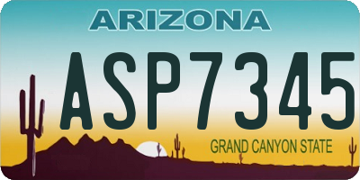 AZ license plate ASP7345