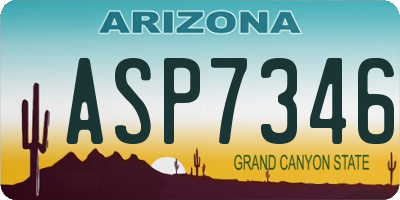 AZ license plate ASP7346