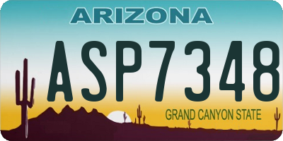 AZ license plate ASP7348