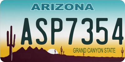 AZ license plate ASP7354