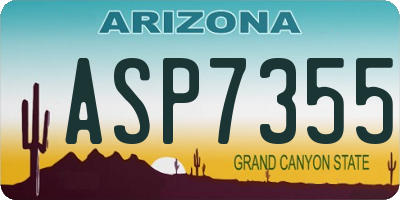 AZ license plate ASP7355