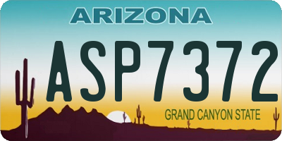 AZ license plate ASP7372