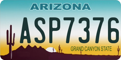 AZ license plate ASP7376