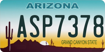 AZ license plate ASP7378