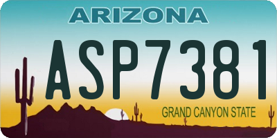 AZ license plate ASP7381